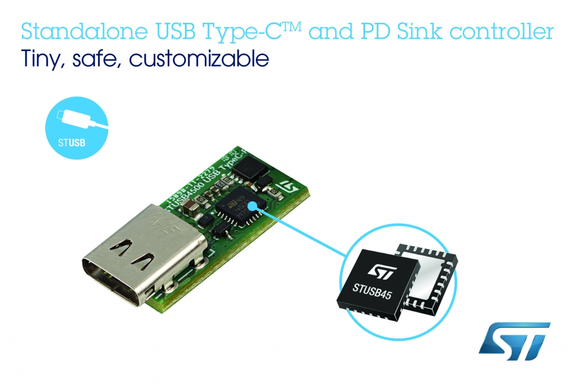 ST新闻图片 7月20日——意法半导体独立式USB Type-C输电控制器，让设备快速、轻松地升级到Type-C